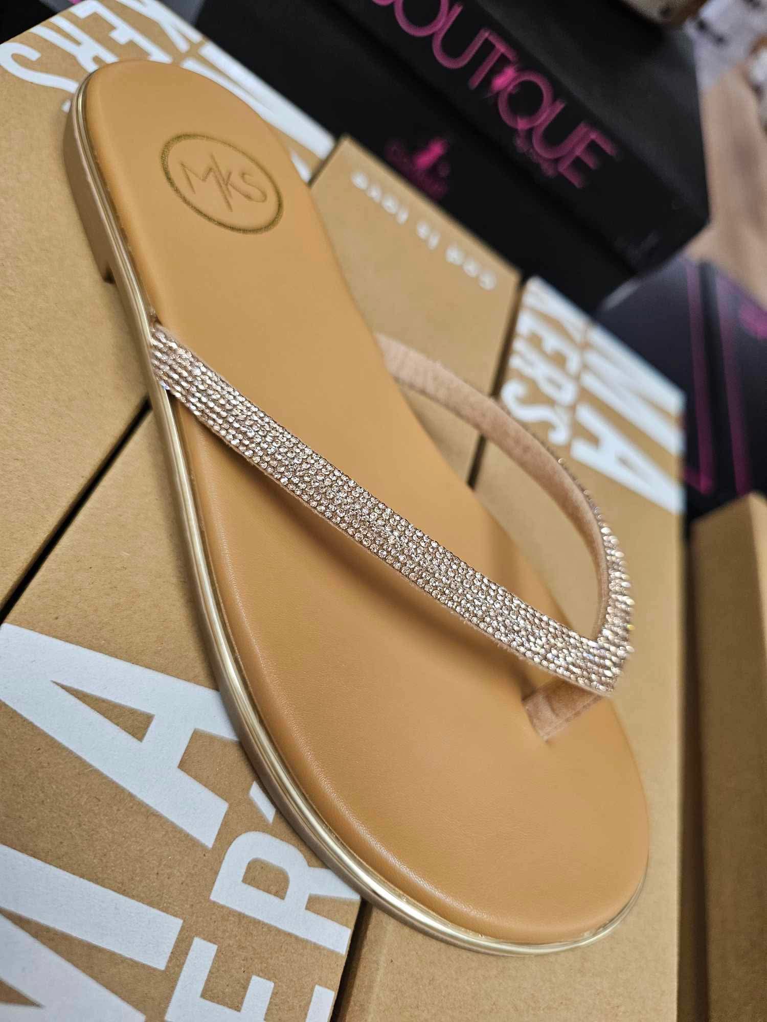 Carly 2- Rhinestone flip flops