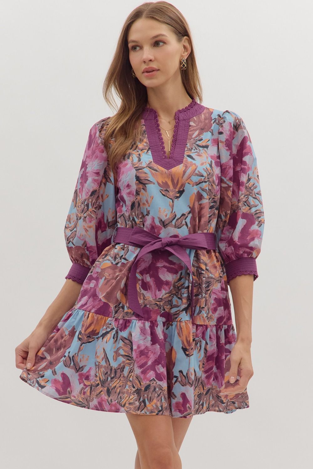 Plum Botanical Dreams Dress