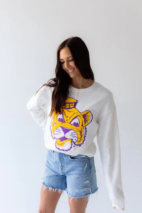 LSU Mascot Chenille Crewneck Sweatshirt