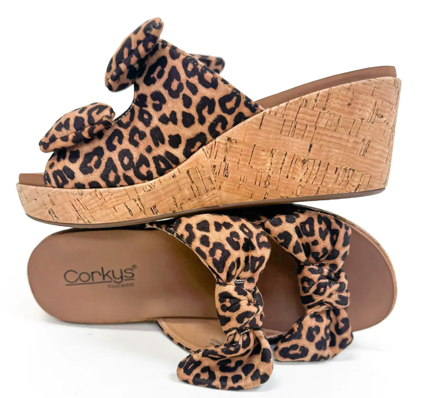Leopard Bowed Up Wedges
