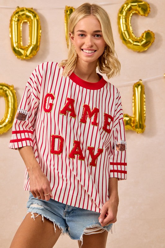 A-Team Striped Game Day Top