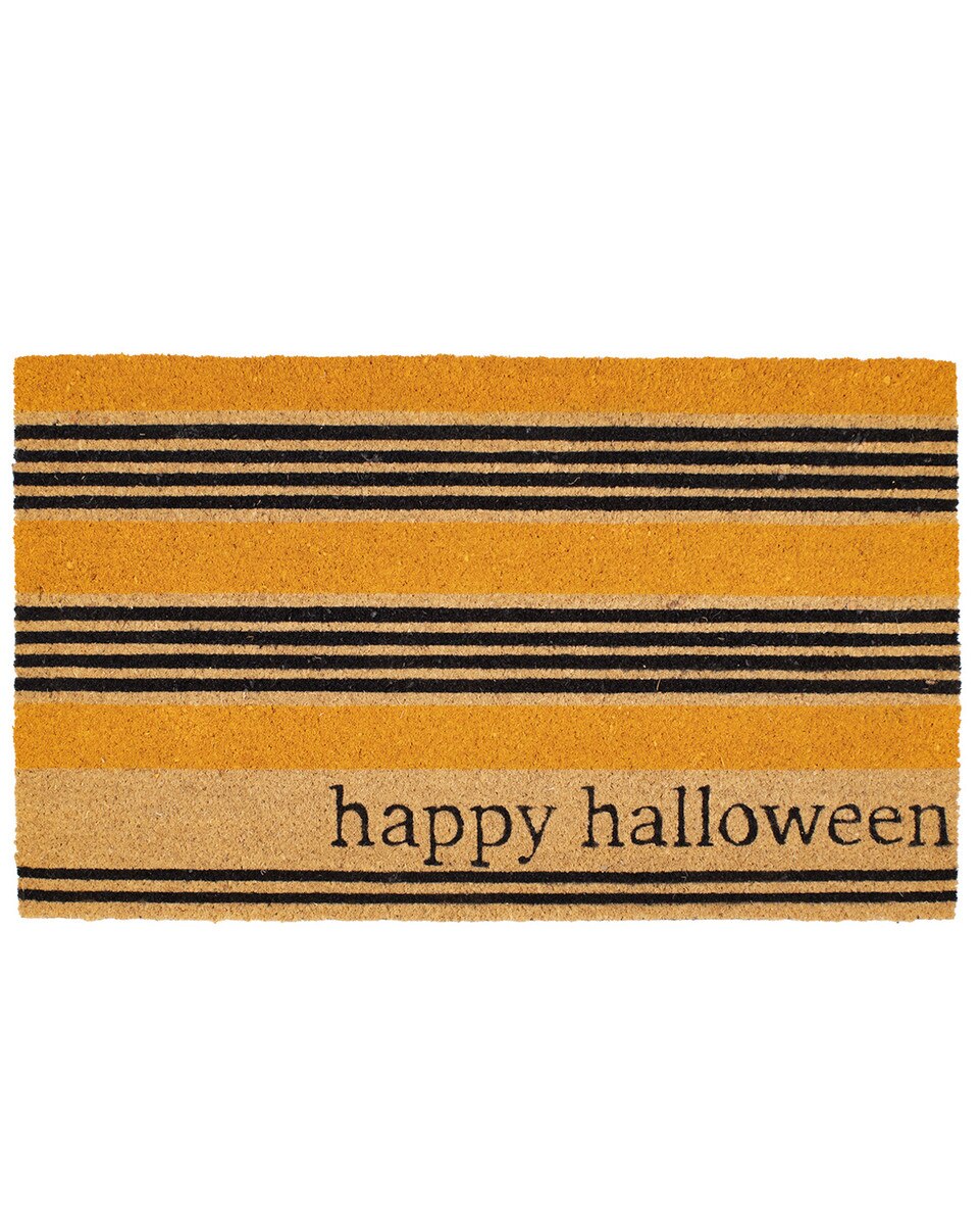 The Royal Standard Happy Halloween Stripe Coir Doormat