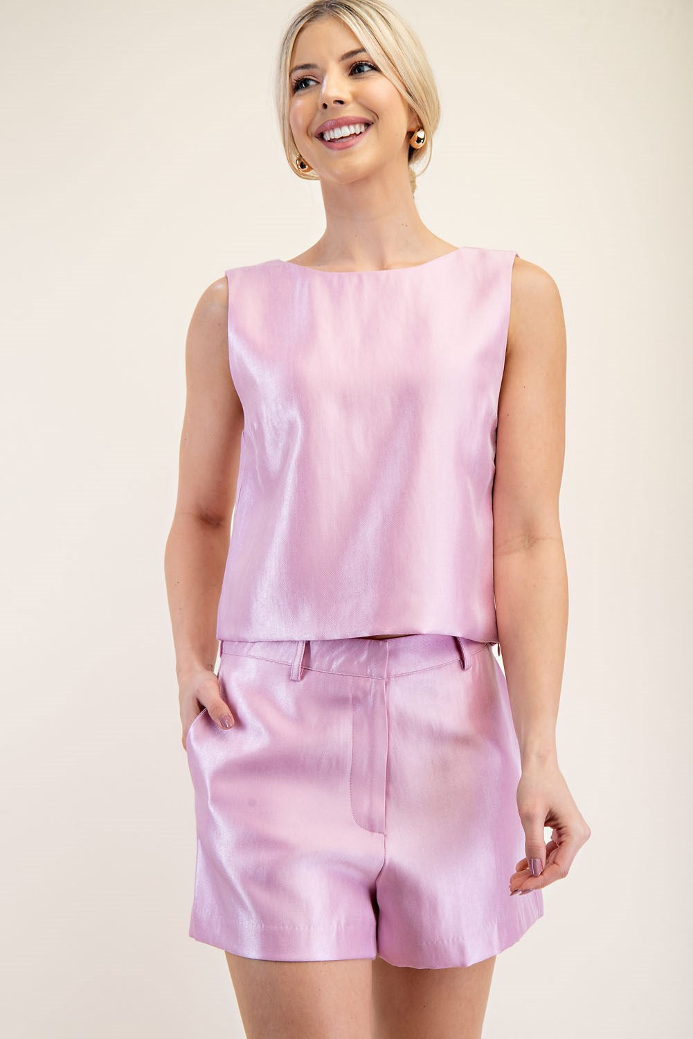 Springtime- High Waist Satin Shorts