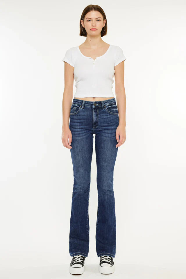 Marla High Rise Skinny Bootcut Jeans - Medium Wash