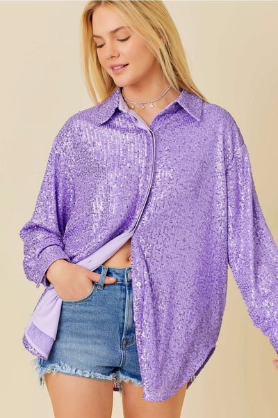 MARDI GRAS Sequin Sparkle Top