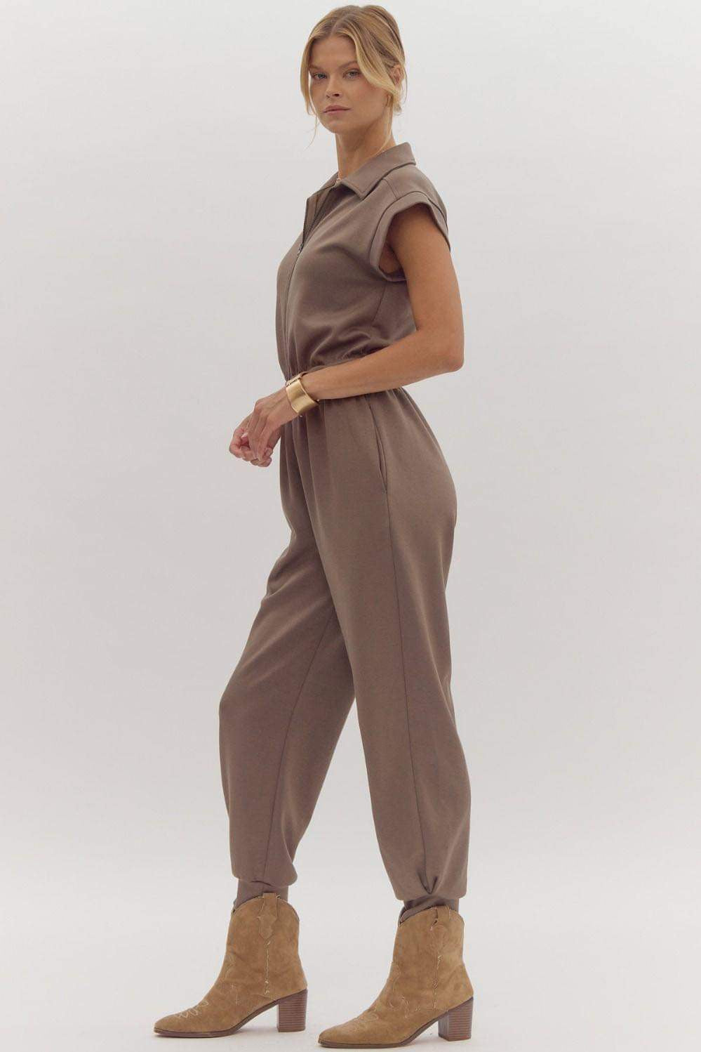 Sleeveless Drop Shoulder Jumpsuit