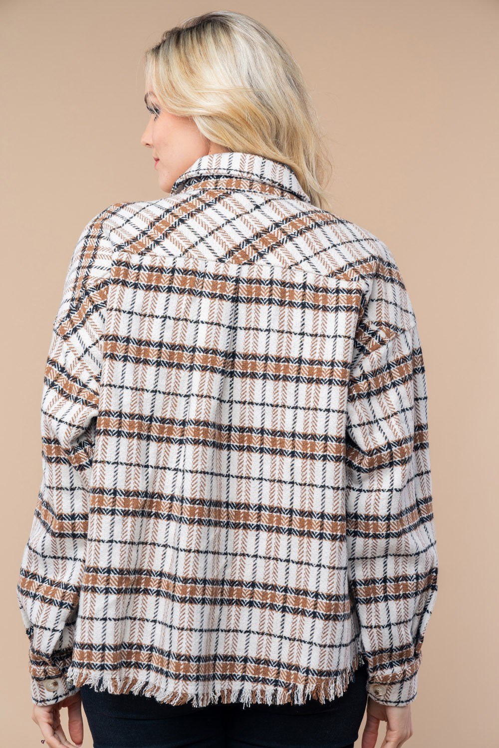 Long Sleeve Plaid Woven Shacket