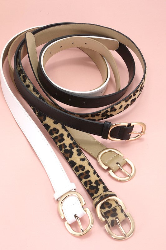 Double D Faux Leather Belt