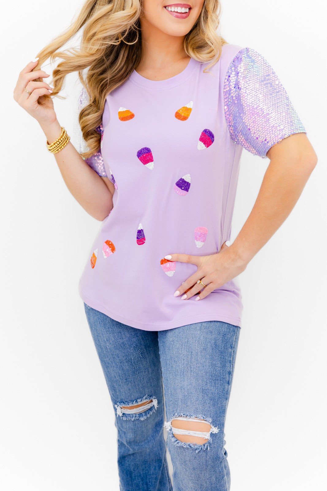 Sparkle Candy Corn Top