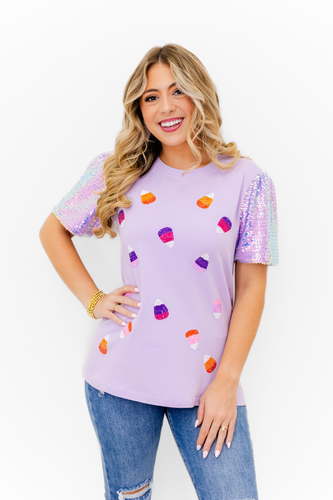 Sparkle Candy Corn Top