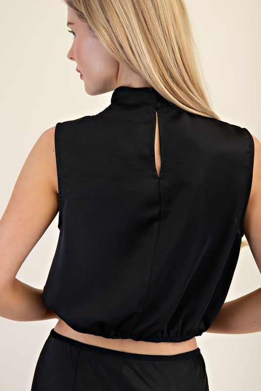 Satin Sleeveless Blouse