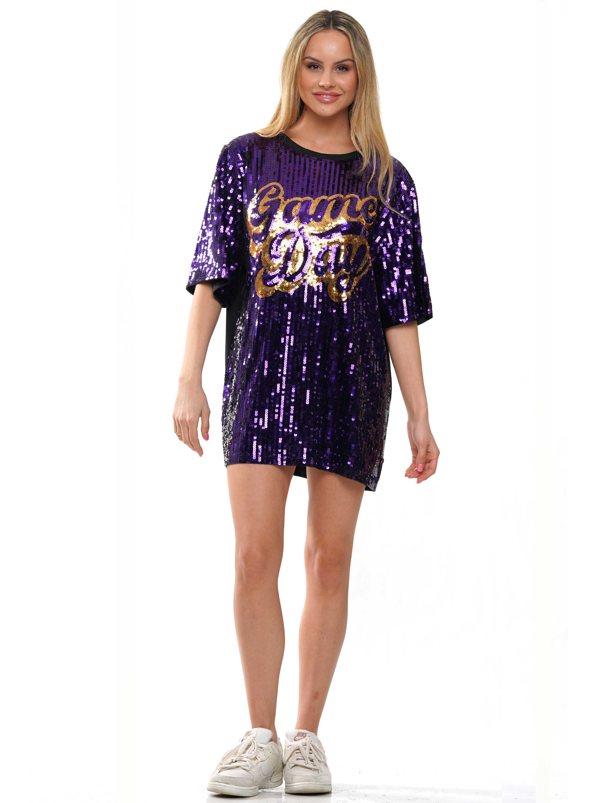Sequin Game-day T-shirt Dress