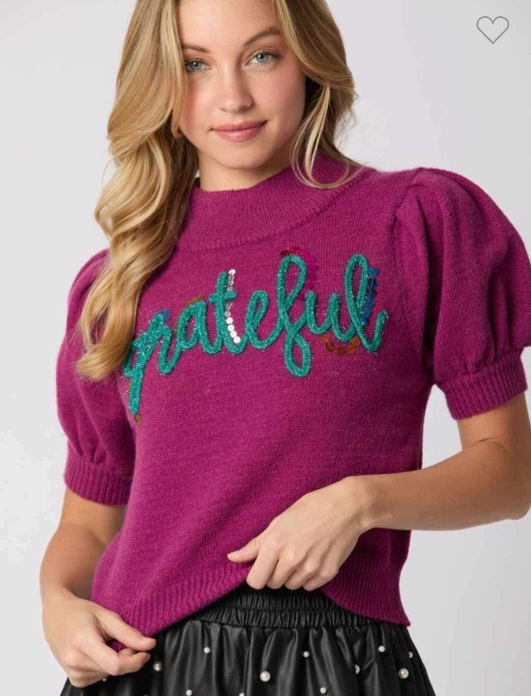 Grateful Puff Sleeve Sweater