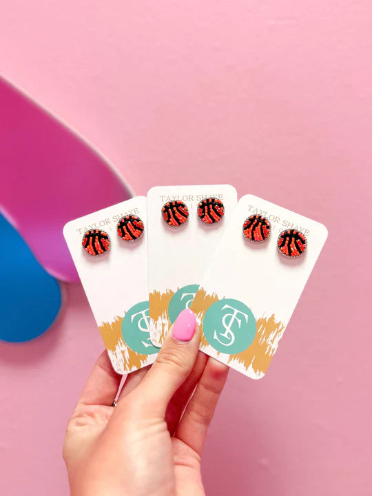 Taylor Shaye- Beaded Basketball Stud