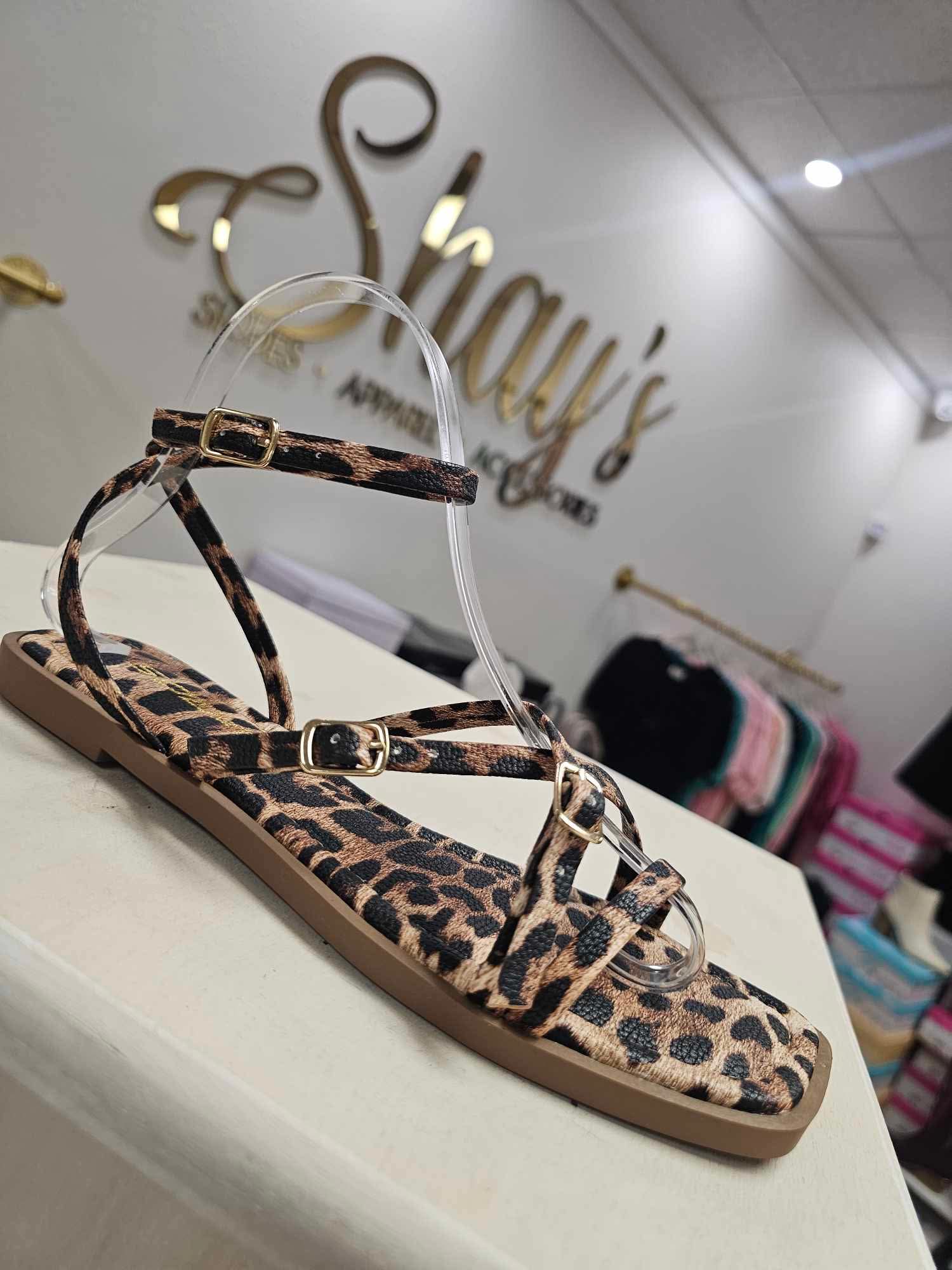 Eyeful Leopard Sandal- FINAL SALE