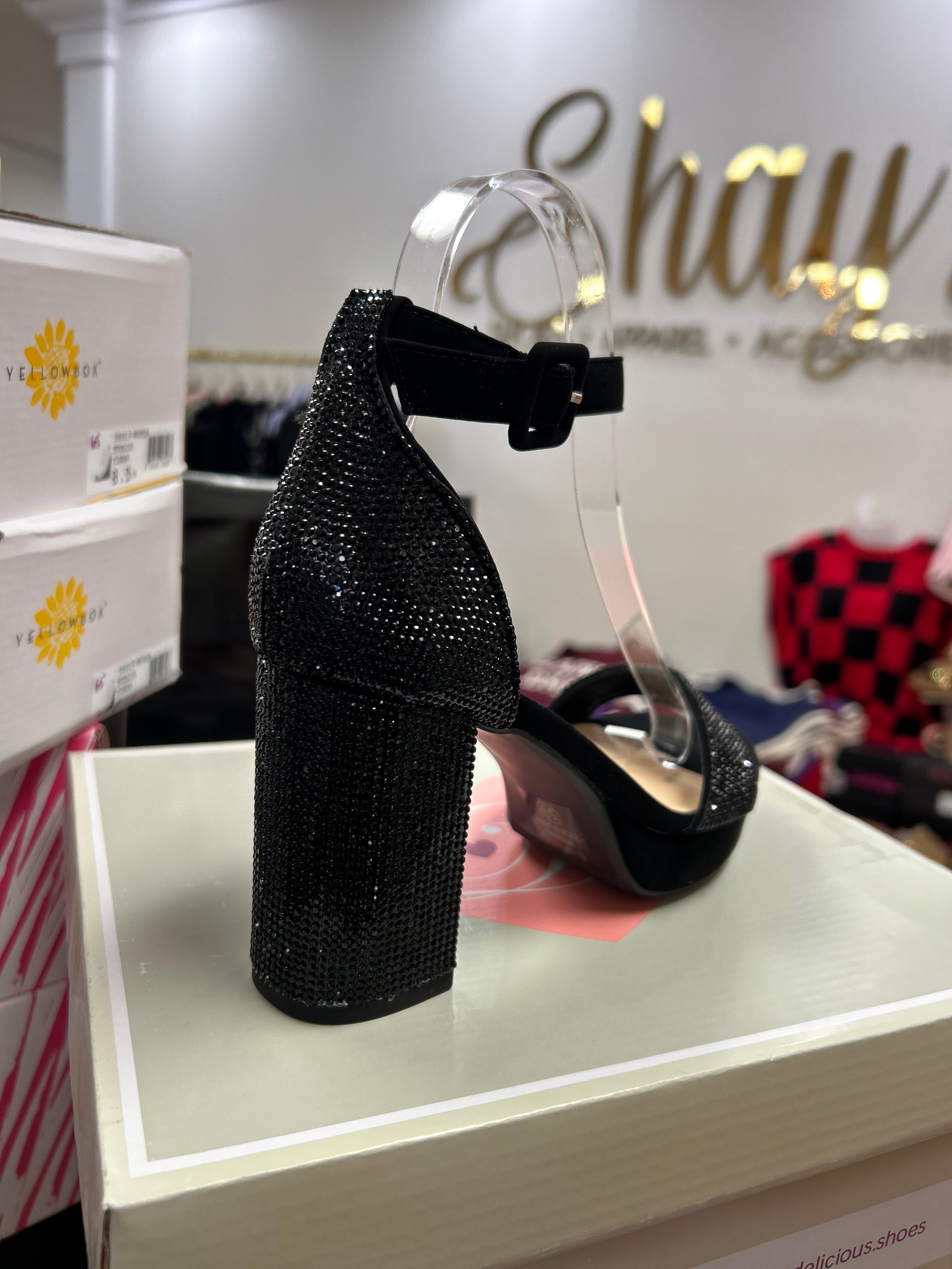 Smoor Black Rhinestone Heel