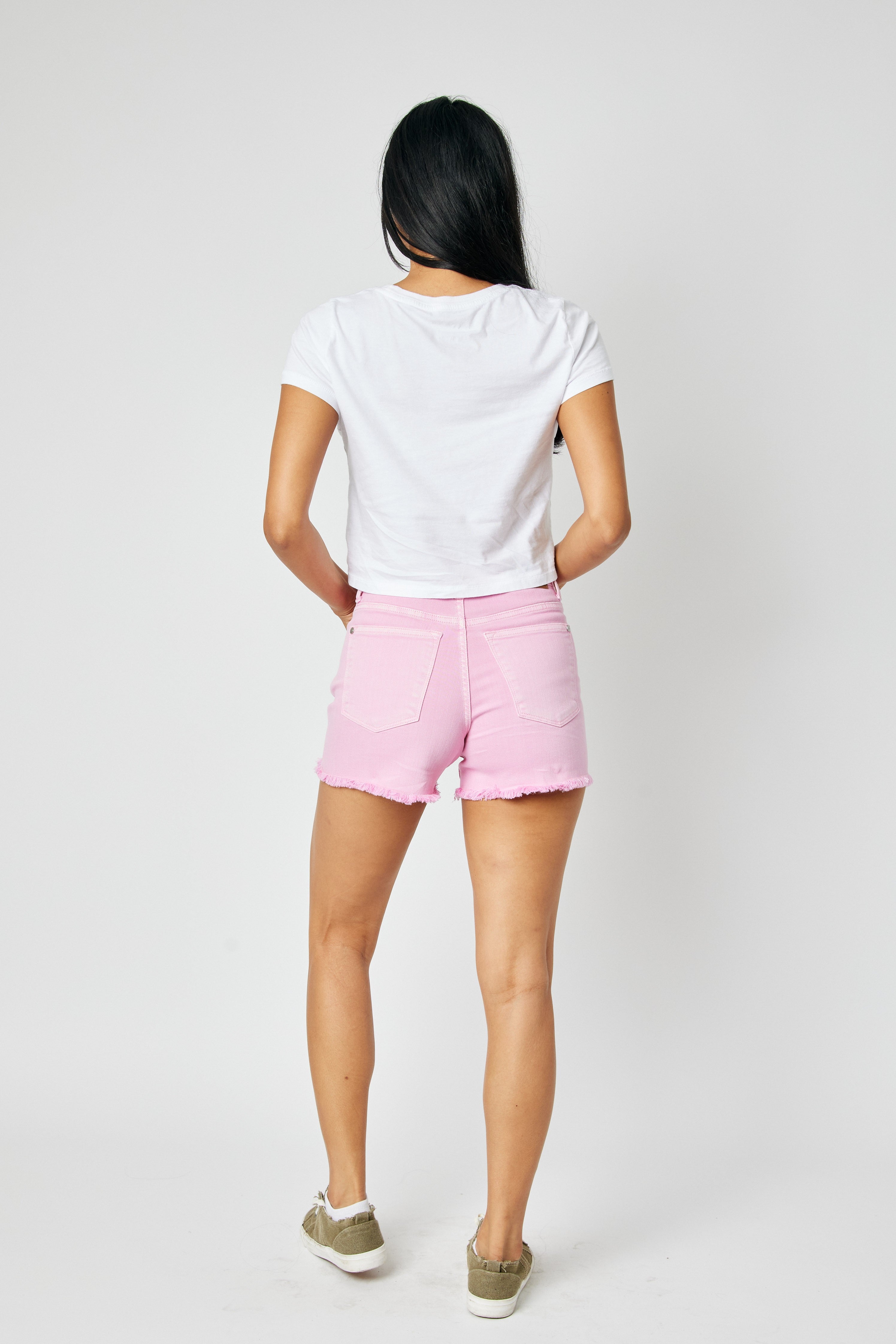 Judy Blue Mid Rise Garment Dyed Shorts