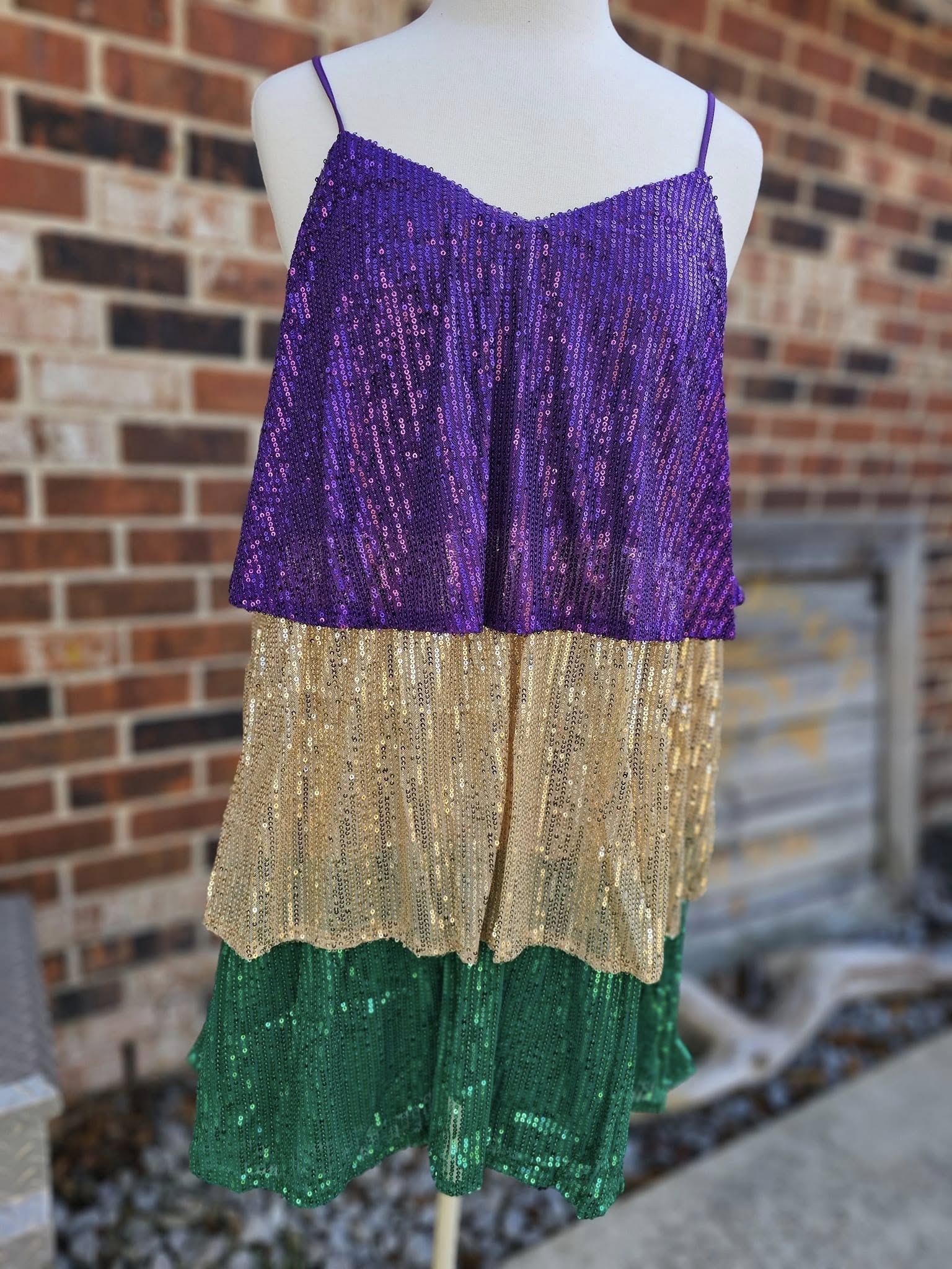 TIERED Color Block SEQUIN DRESS