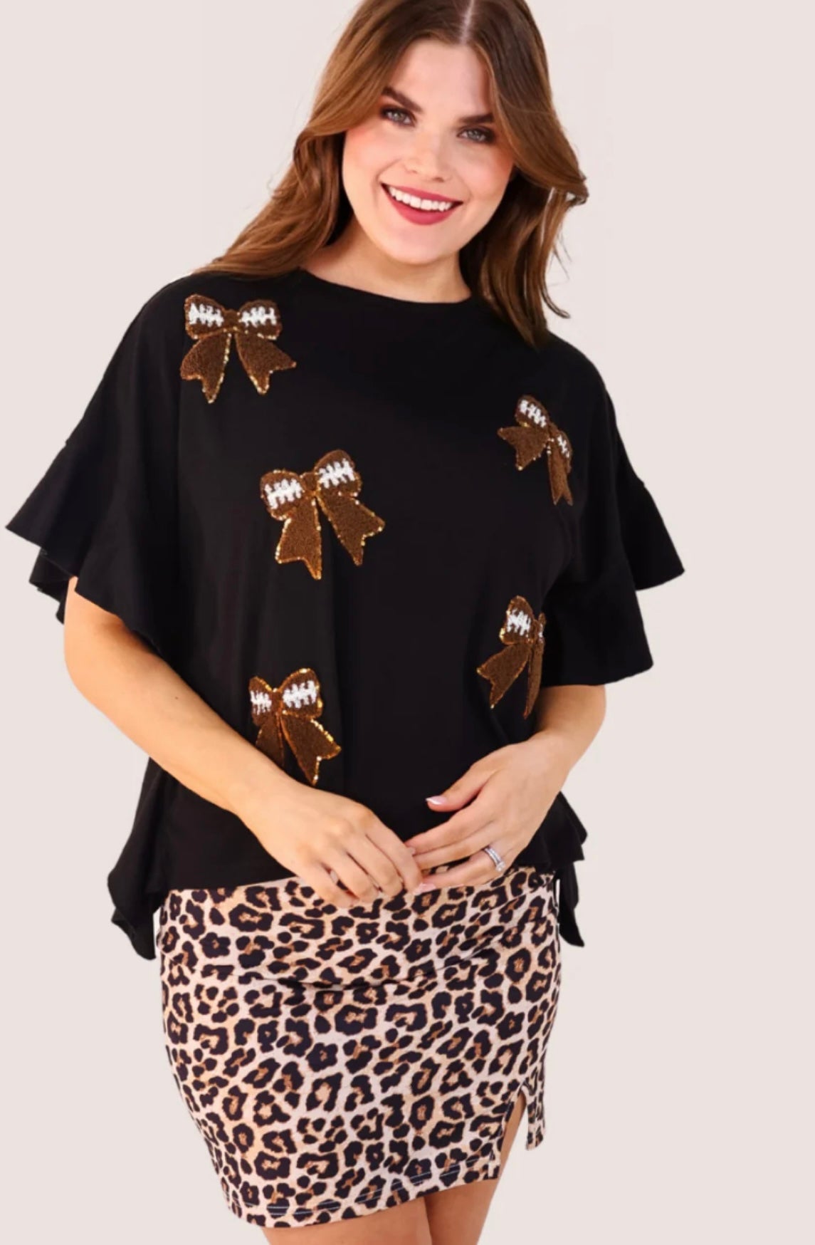 Sideline Sparkle Ruffle Top