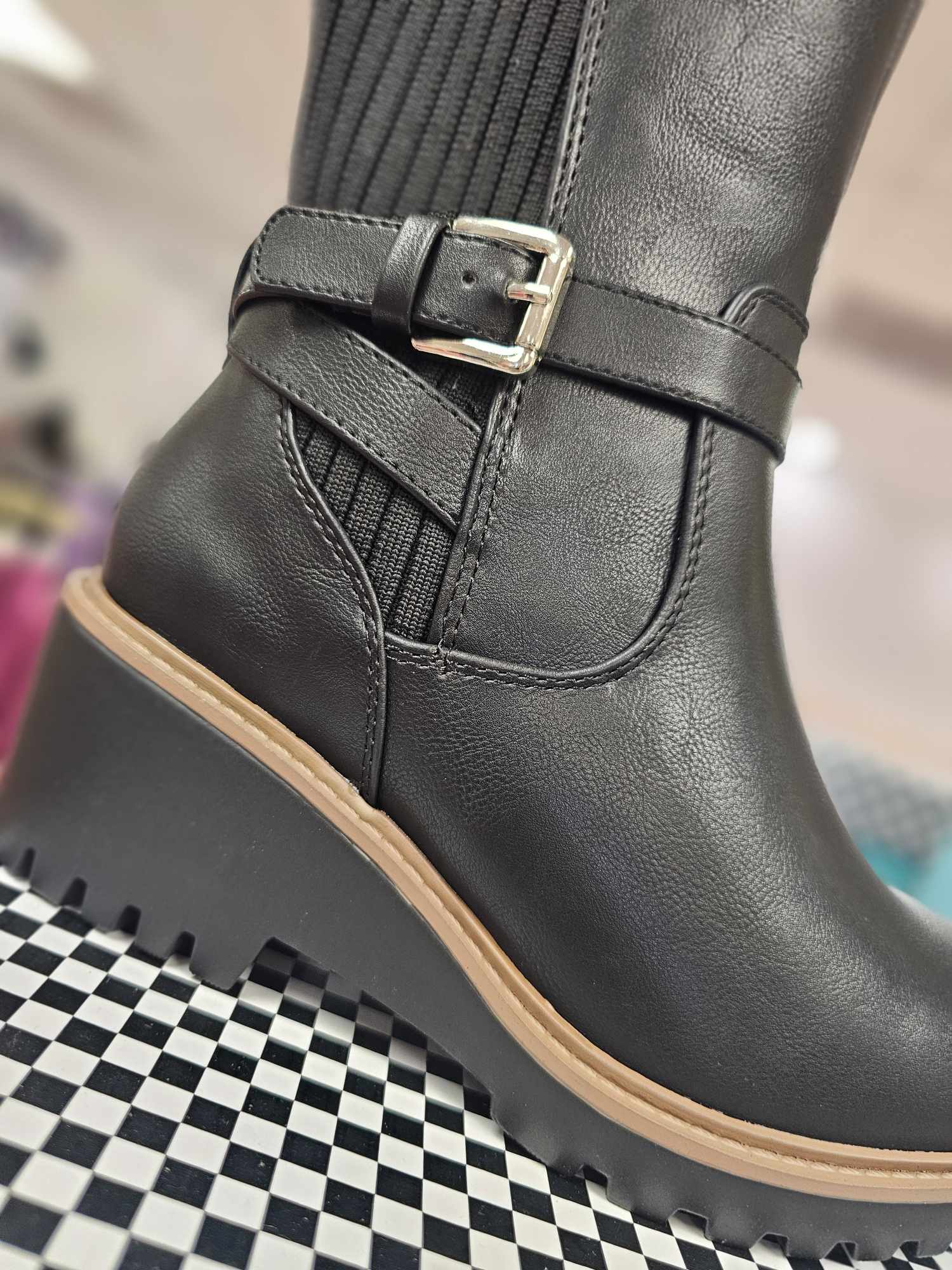 Zone - Sweater Panel Riding Boot