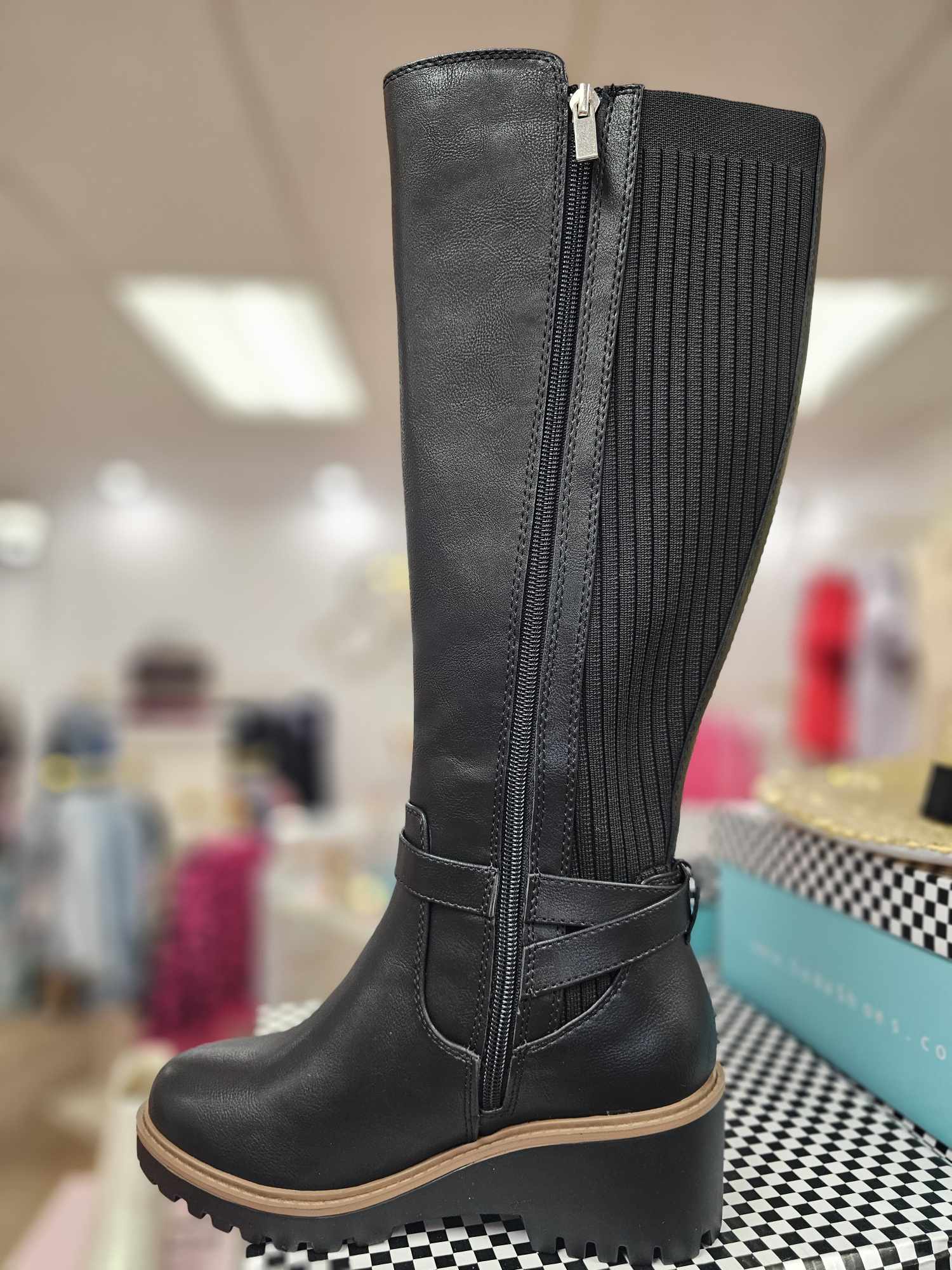 Zone - Sweater Panel Riding Boot