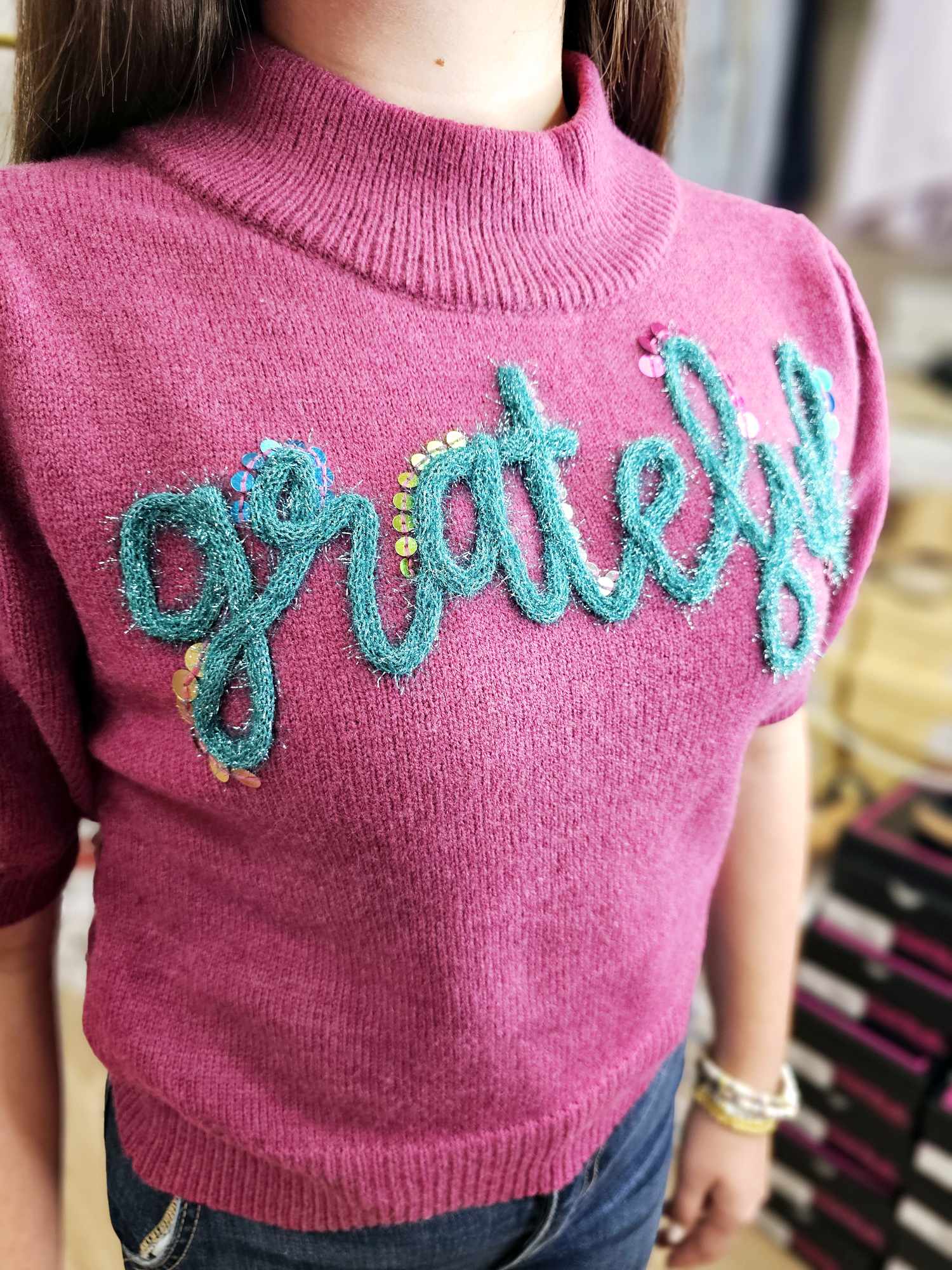 Grateful Puff Sleeve Sweater