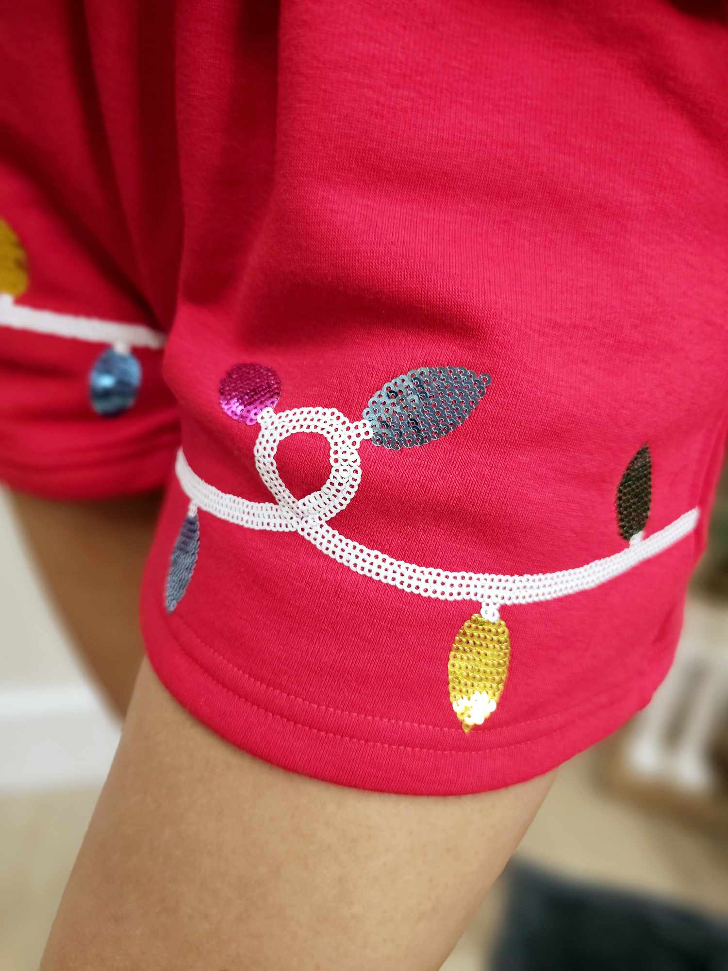 Sequin Christmas Light Shorts