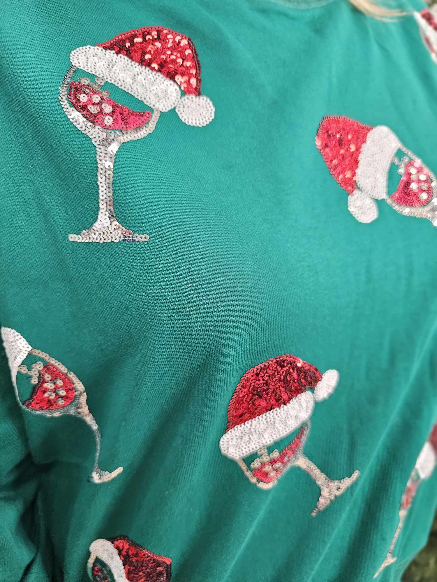 Drink Wine and Be Merry- Sequin Top