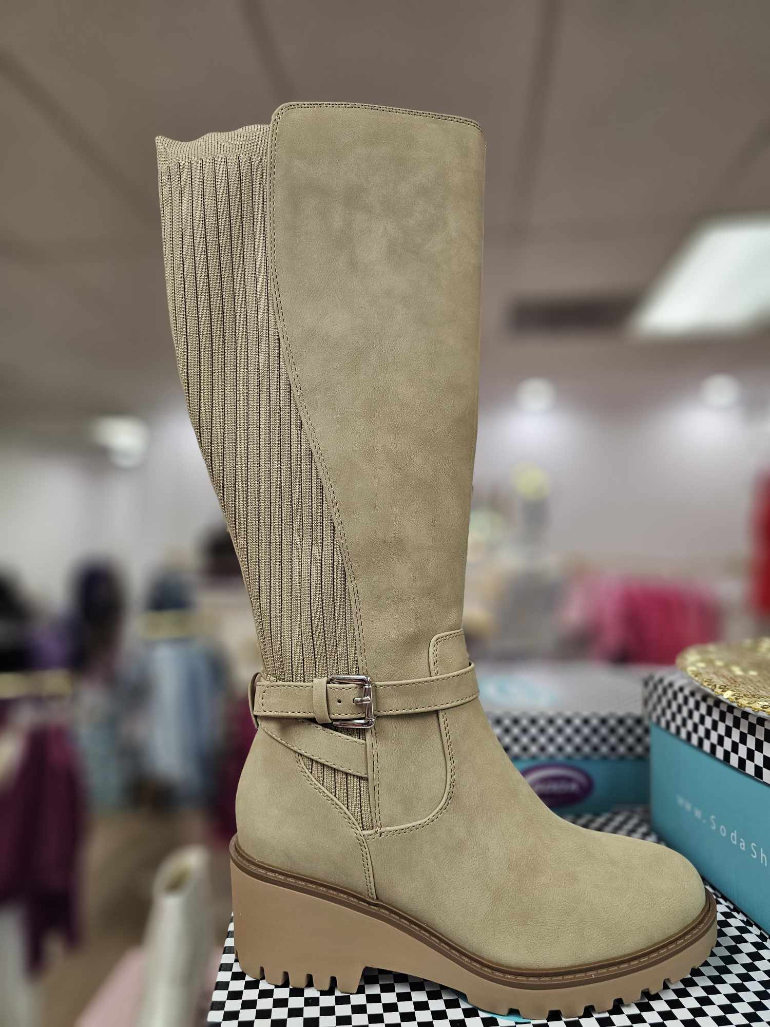 Zone - Sweater Panel Riding Boot