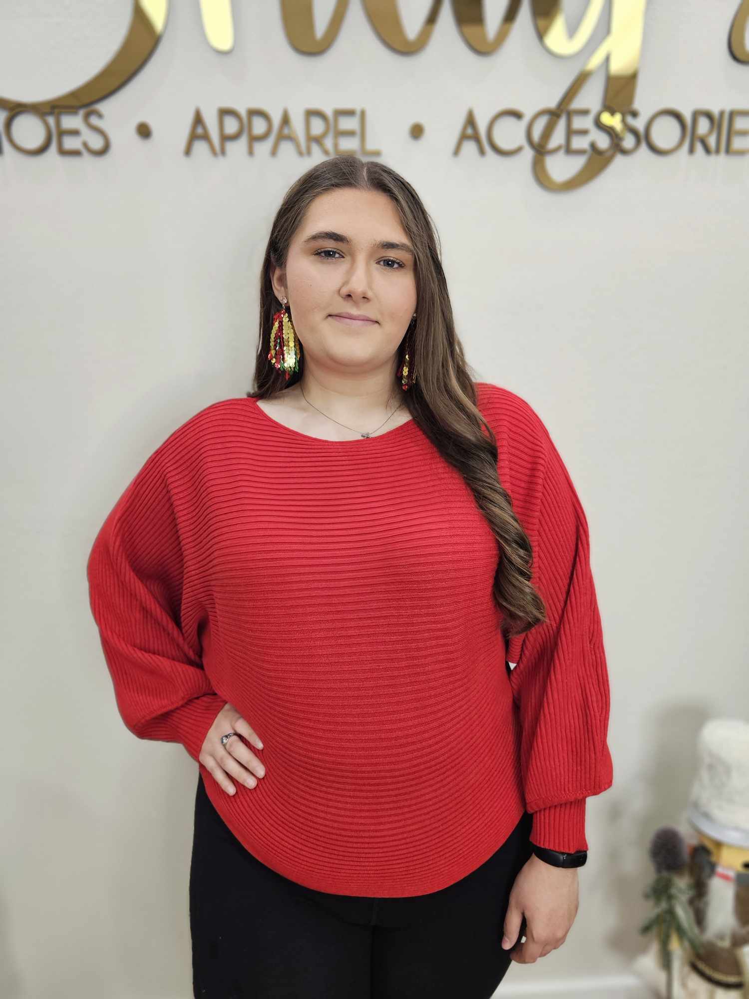 Choose Me - BOAT NECK BALLOON SLEEVE SWEATER