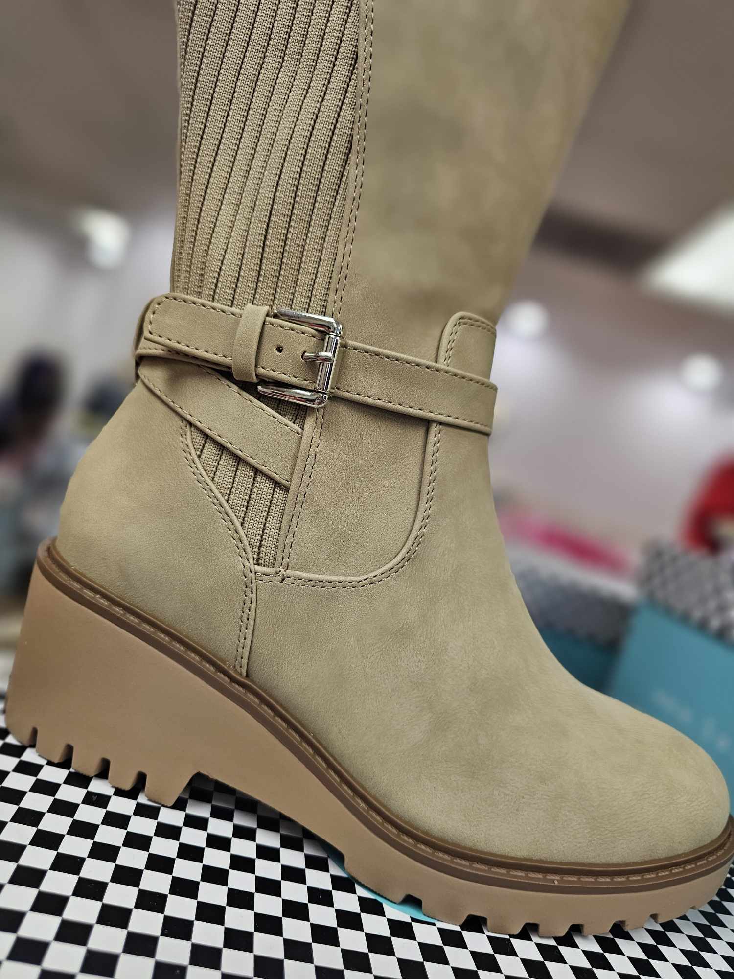 Zone - Sweater Panel Riding Boot