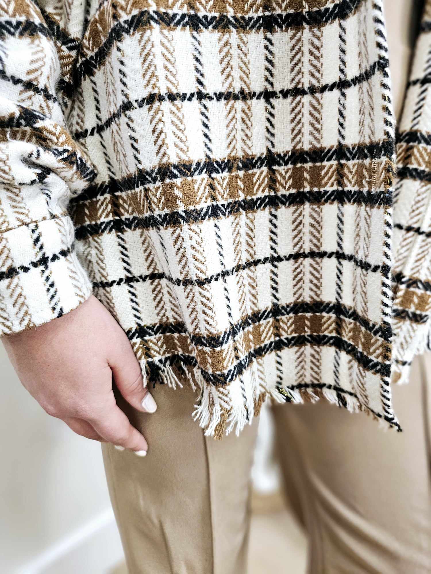 Long Sleeve Plaid Woven Shacket