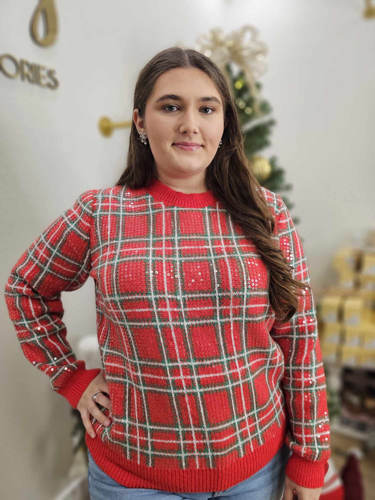 All-Over Plaid- Christmas Sweater