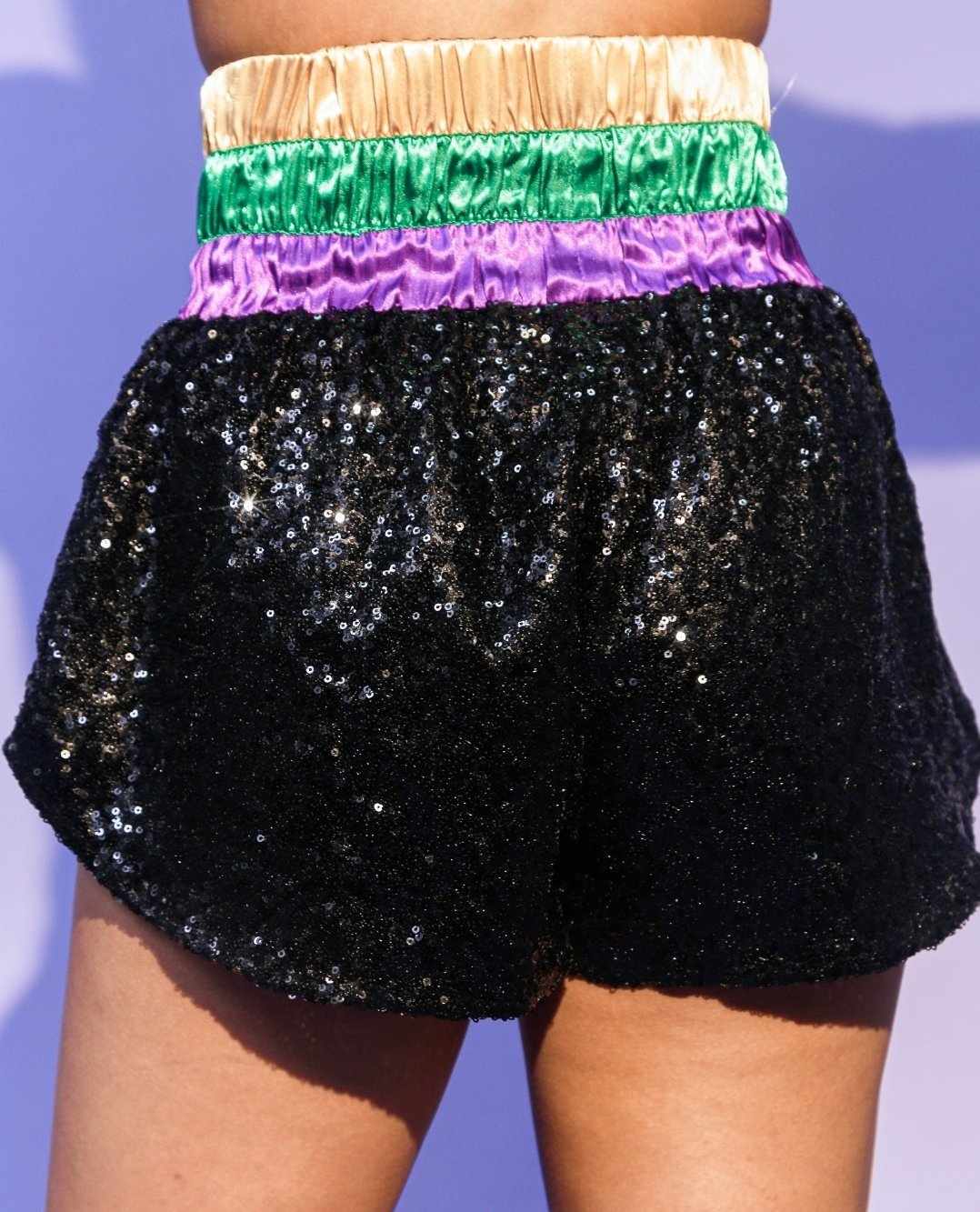 Black Sequin Mardi Gras Band Skort