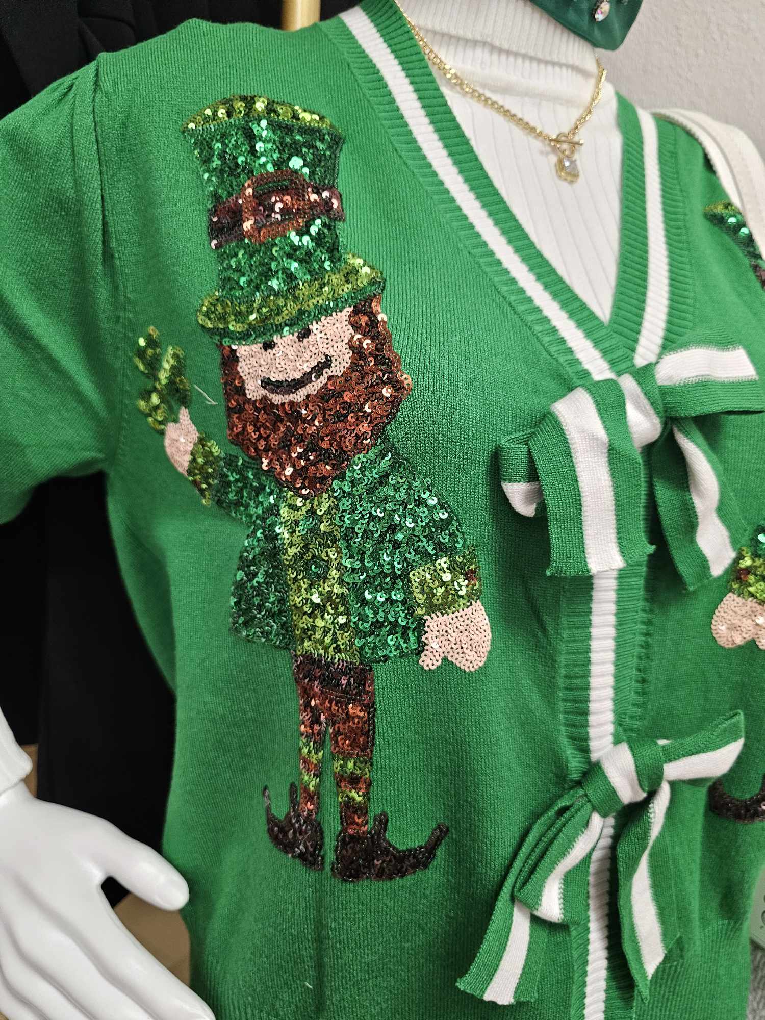 Leprechaun Short Sleeve Knit Cardigan