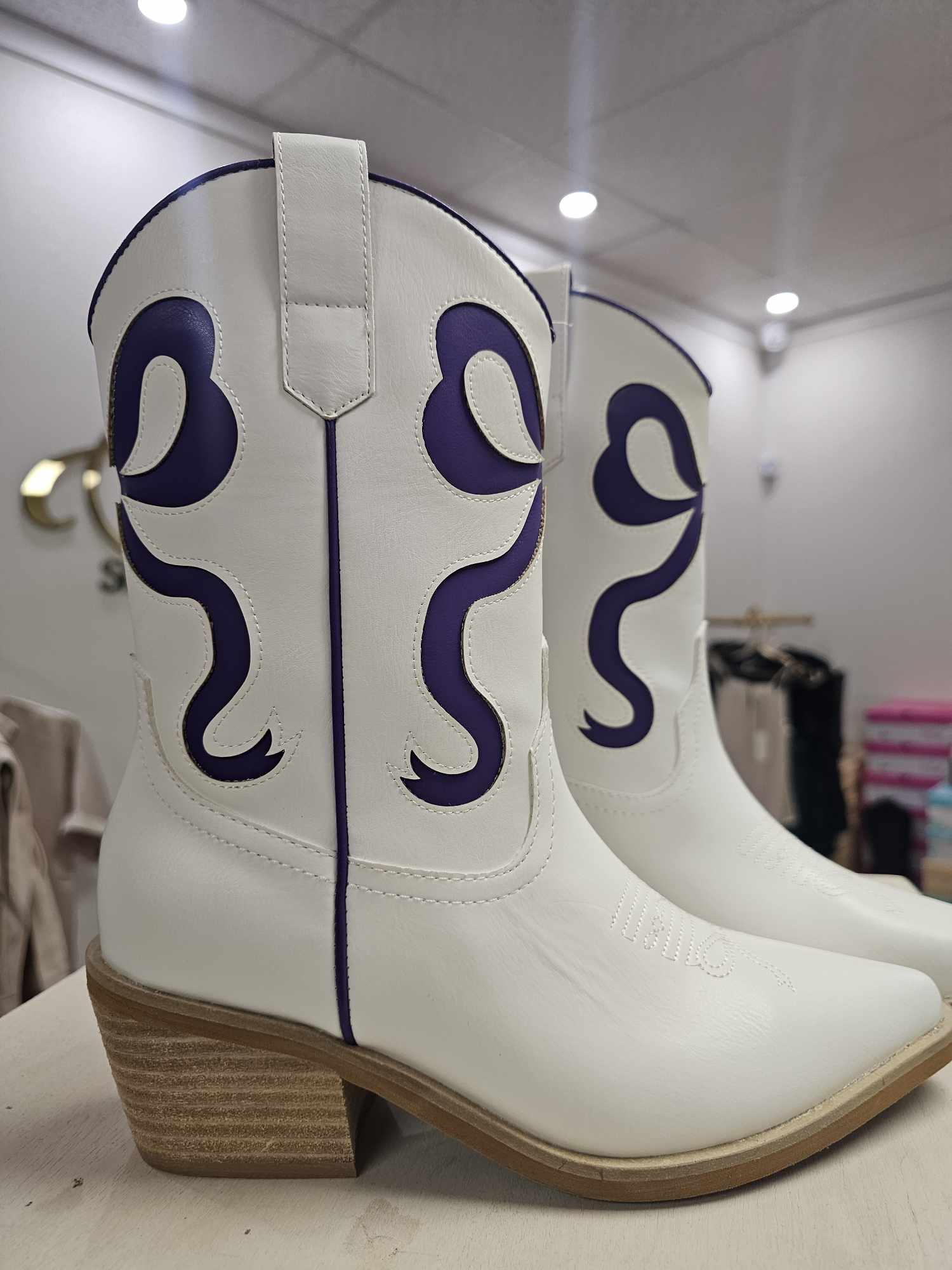 Miriam- Purple/White Bow Boot