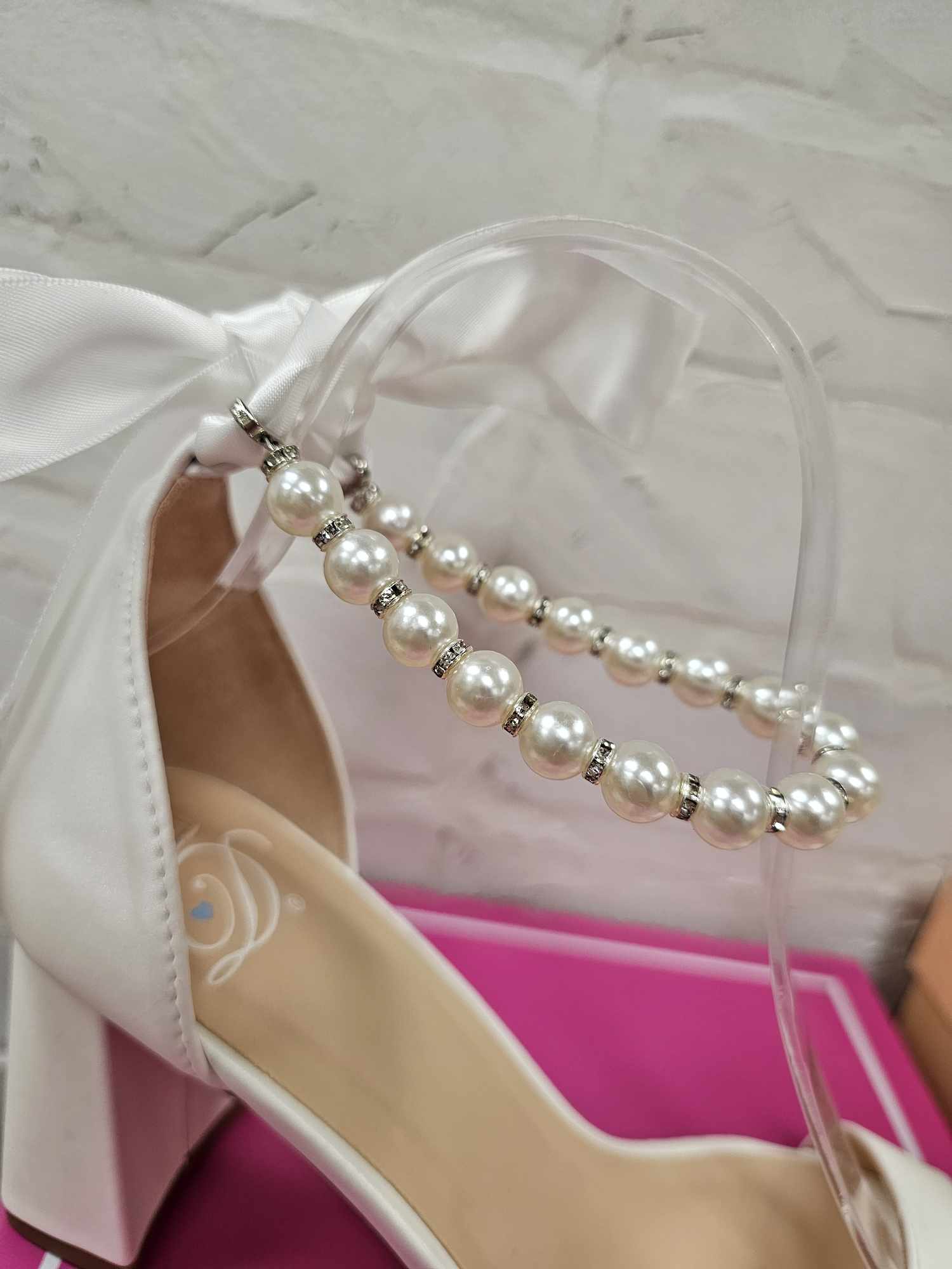 Morgan- Pearl ankle strap heels