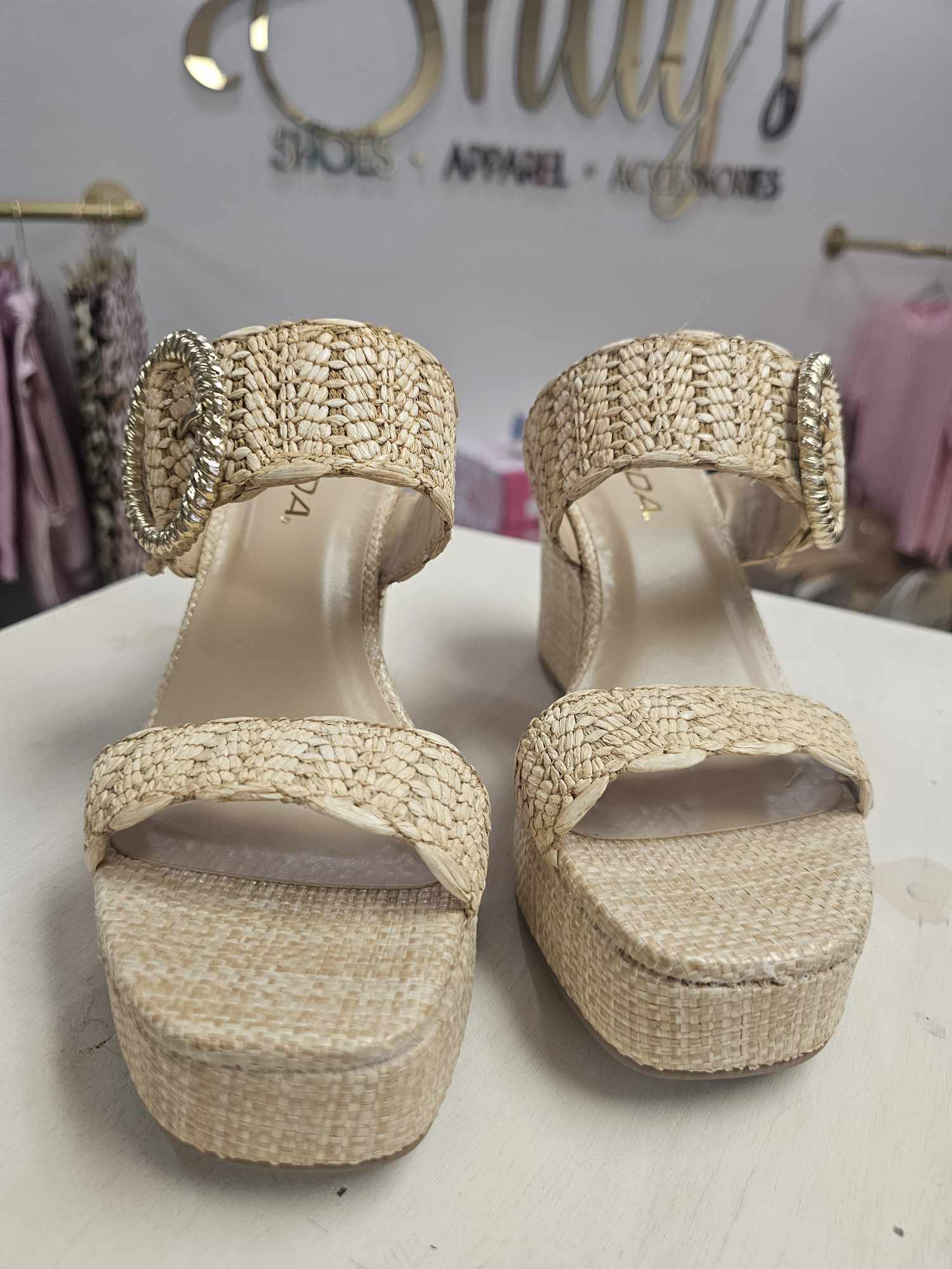 ILANA- Natural Raffia Wedge