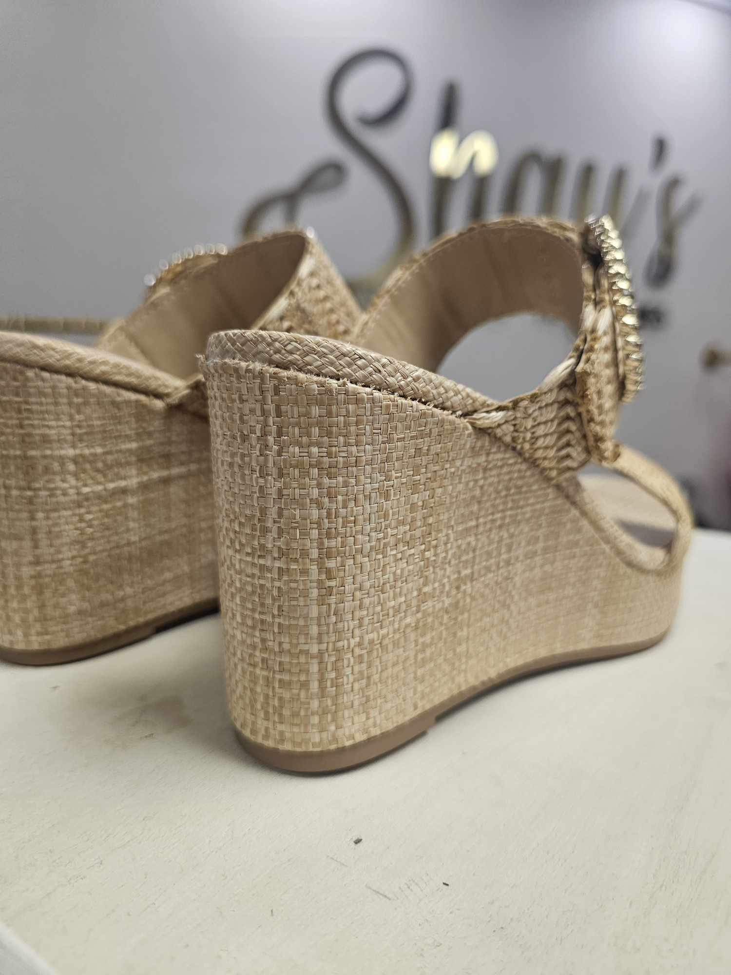 ILANA- Natural Raffia Wedge