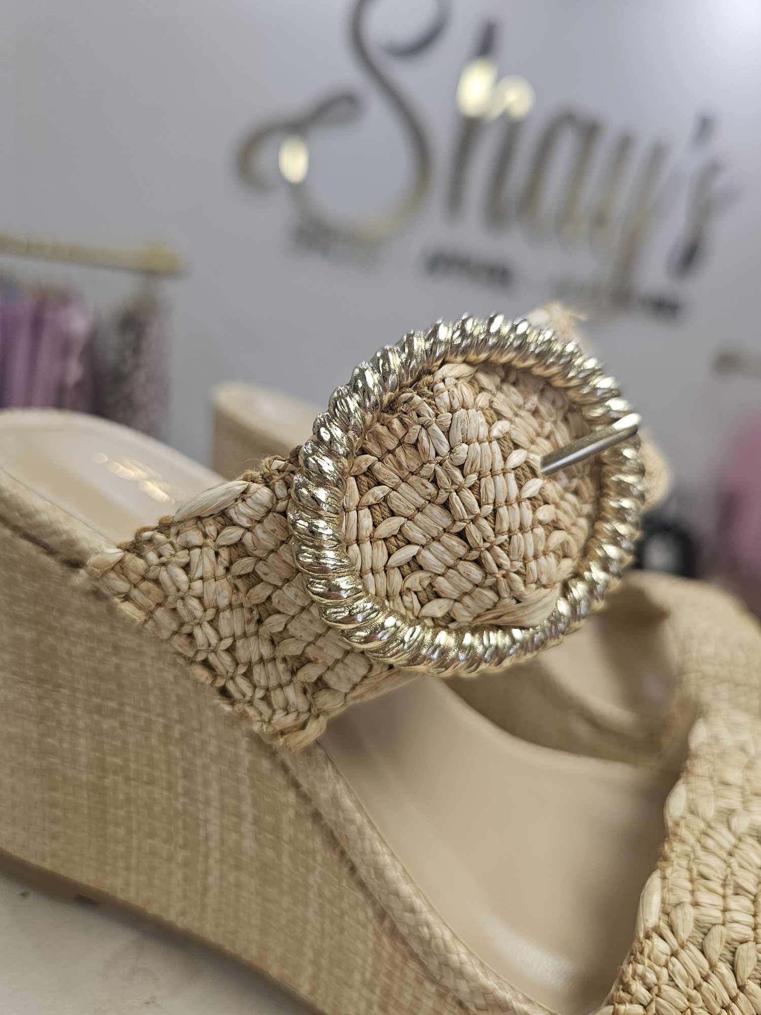 ILANA- Natural Raffia Wedge