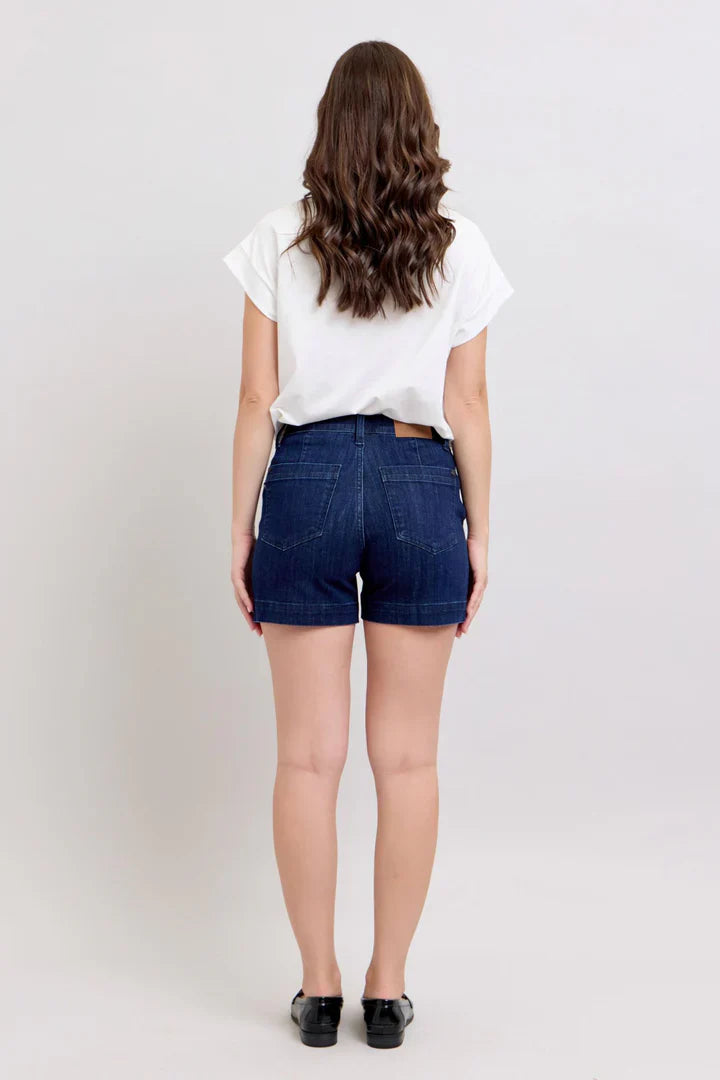 Judy Blue - HW Denim Trouser Shorts