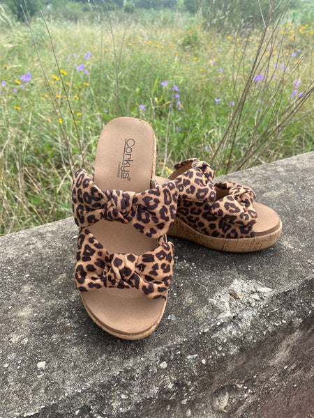 Leopard Bowed Up Wedges