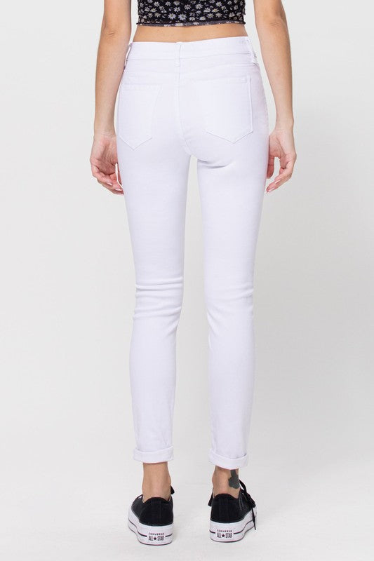 Mid Rise Pull On Crop Skinny