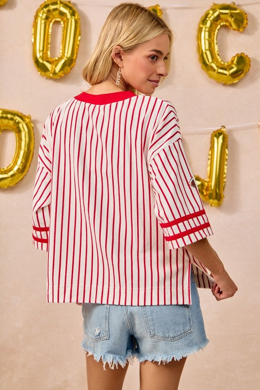 A-Team Striped Game Day Top