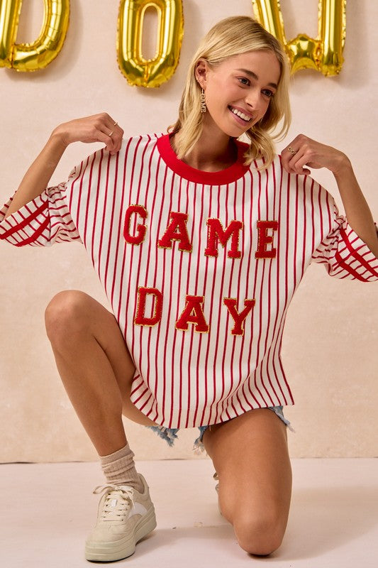 A-Team Striped Game Day Top