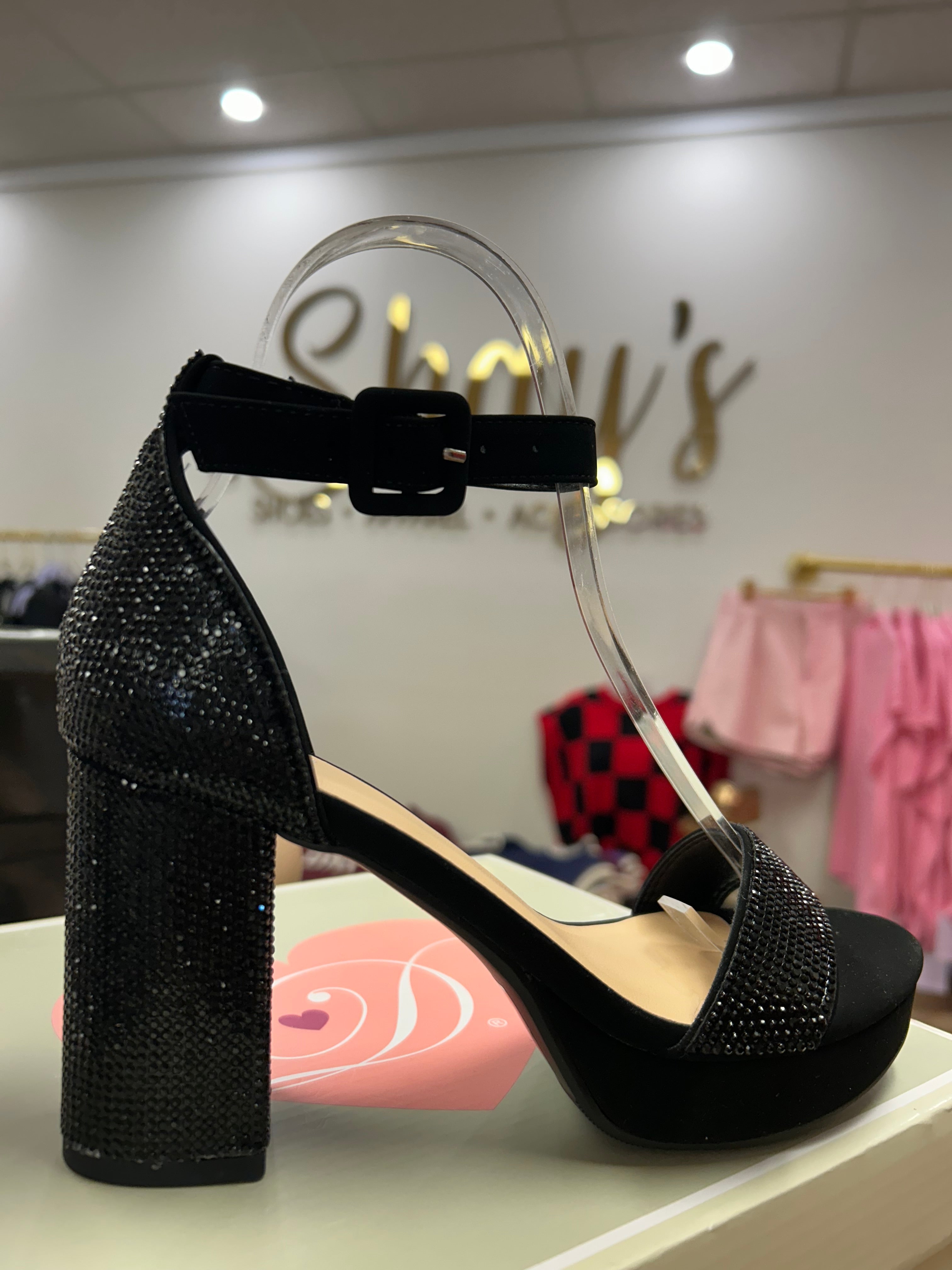 Smoor Black Rhinestone Heel