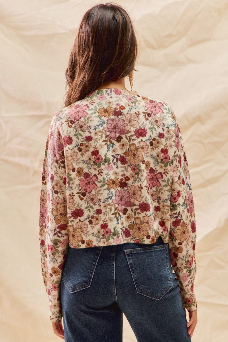 Flower Child- Front Button Cardigan Top