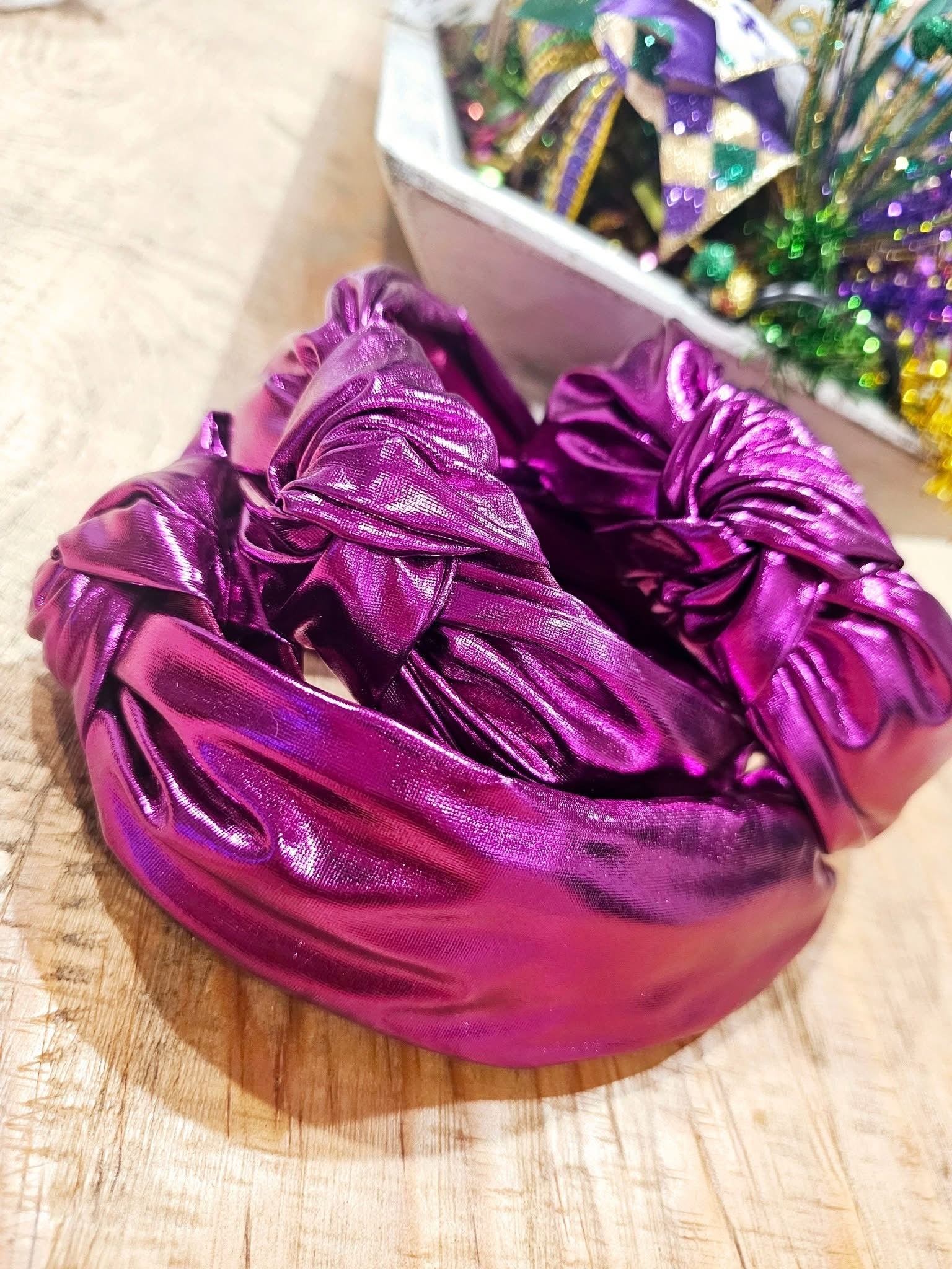 Metallic knot headband