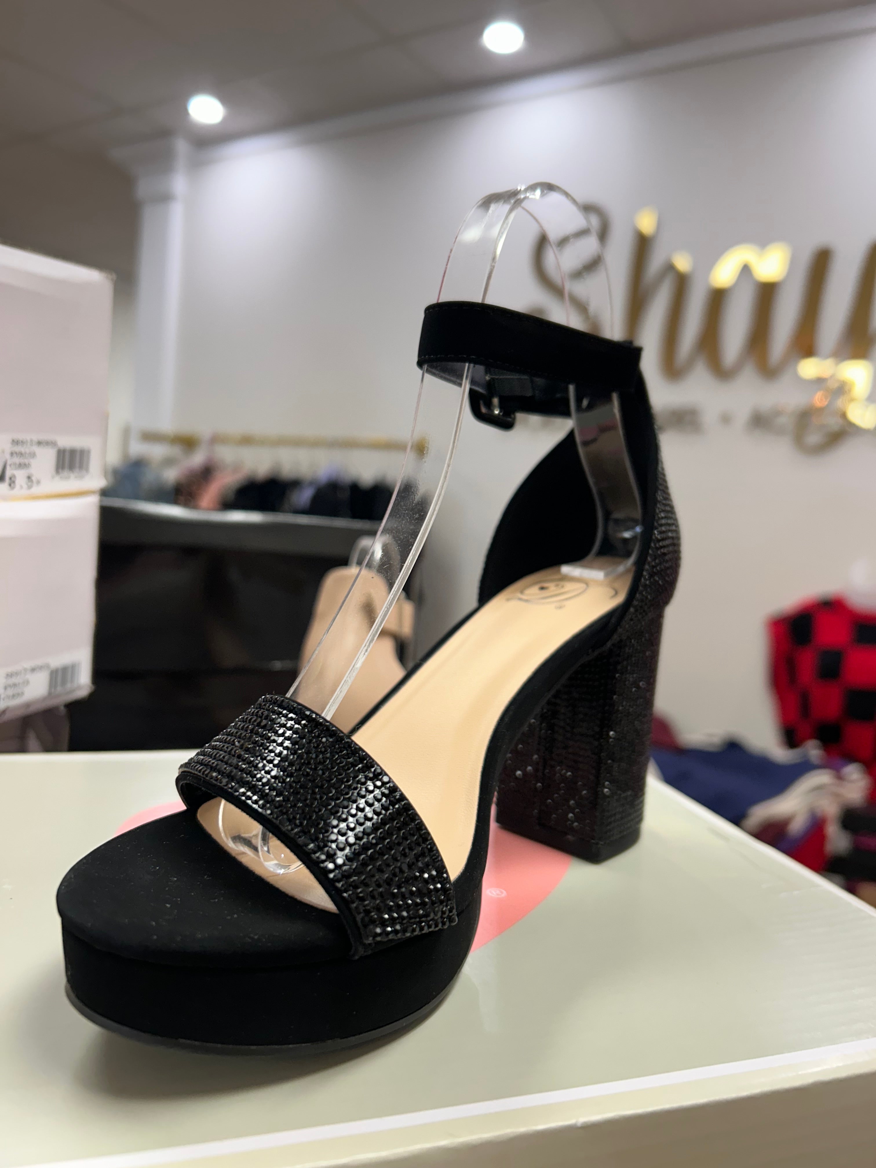 Smoor Black Rhinestone Heel