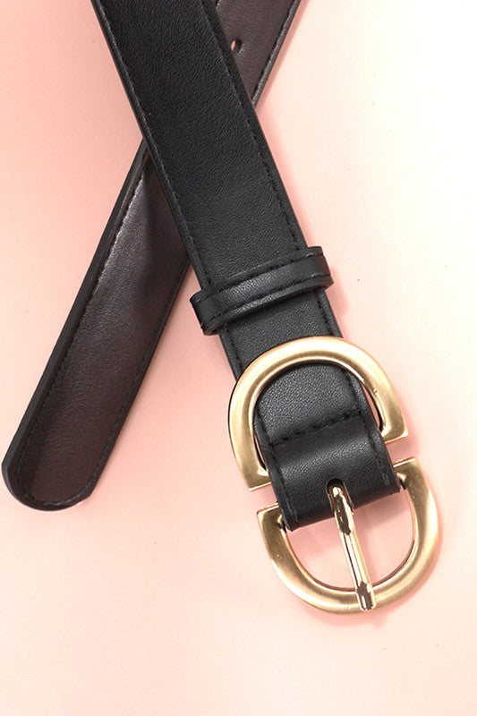 Double D Faux Leather Belt